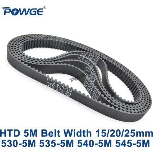 POWGE HTD 5M Timing belt C=530/535/540/545 width 15/20/25mm Teeth 106 107 108 109 HTD5M synchronous Belt 530-5M 535-5M 540-5M