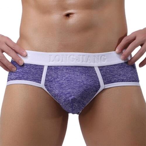 Sexy Male Underwear Longjiang Waistband Men Briefs Ultra Soft Underwear Patchwork U Convex Mid Waist Panties for Inside Wear