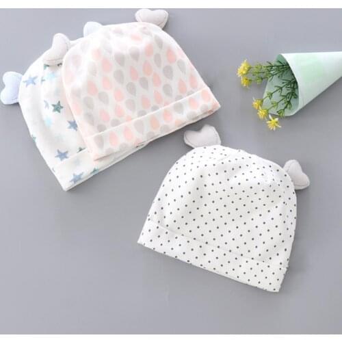 Newborn Infant Hat Kids Air-Conditioning Cap Printed All-Match Skin Friendly Boys Girls Baby Beanie Cap for Summer