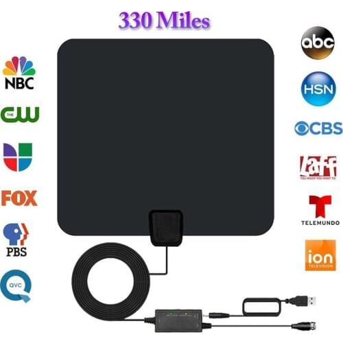 TV Antenna Amplified HD Digital TV Indoor Antenna Support 4K 1080P with Adjustable Amplifier Signal Booster 330 Miles Range