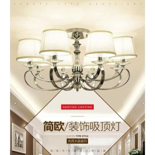 X Modern living room lighting simple crystal light atmosphere restaurant bedroom ceiling lamp simple led European chandeliers