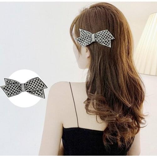 Big Bow Girls Hairpins Fashion New Retro Luxury Handmade Butterfly Duckbill Hair Clip For Ladies Headdress Accessories