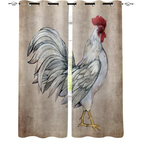 Farm Animal Rooster Curtains for Childrens Bedroom The Living Room Kids Window Treatments for Kitchen Drapes