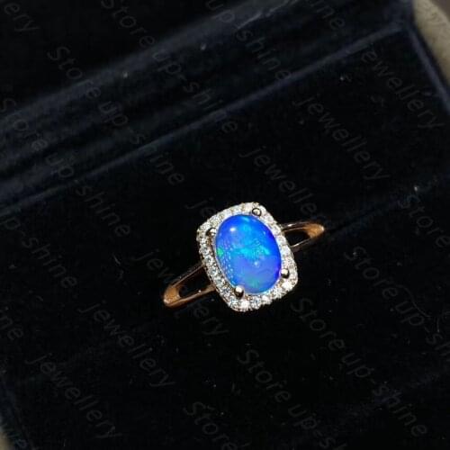 Luxury atmosphere hot sale style natural opal ring 925 silver womens ring noble and elegant