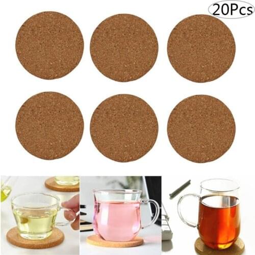 1/5/20 Pcs Natural Color Round Soft Cork Coaster Anti-scalding Coffee Tea Cup Mat Placemats Wine Table Mat for Tableware Decor