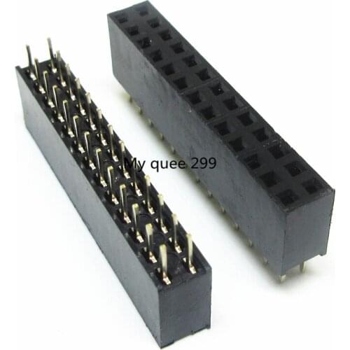 10 pcs 13P 2*13pin Female Double Row Straight Pin Pitch 2.54mm 2*13 Needle Header Strip Socket Connector