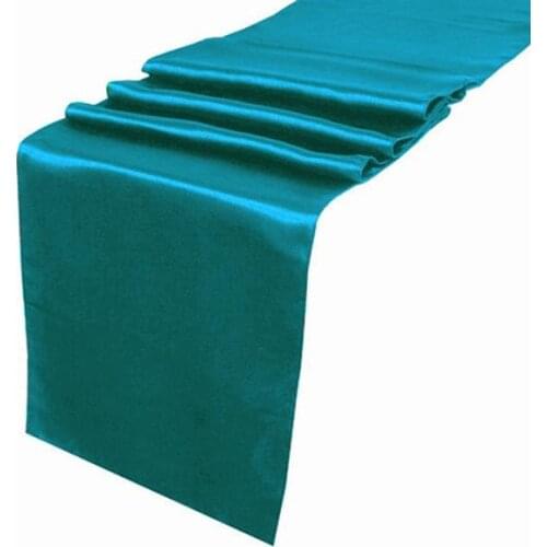 10 pcs/lot Brand New Teal Blue 12"x108" Satin Table Runners Wedding Party Supply Professional Decoration Many Color