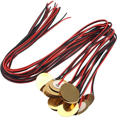 12pcs 27mm Piezo Disc Elements with 48cm Leads for Guitar Pickup Accessories
