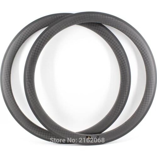 2Pcs Newest 700C 50mm clincher rims light Road bicycle matt 12K full carbon fibre bike wheels rim 20.5 23 25mm width Free ship