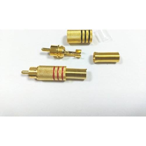 20pcs Gold Plated RCA Plug Audio Male Connector w Metal Spring adapter New