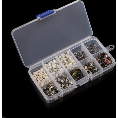 2020 New 500 Pcs 10 Value Momentary Tactile Push Button Switch Mini Micro PCB Drop Ship Support