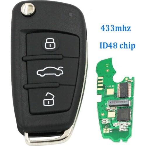 3 Buttons Car Keyless Entry Smart Remote Key 315Mhz 434Mhz ID48 Chip for Audi Q3 A1 Car Full Semi Intelligent Smart Key