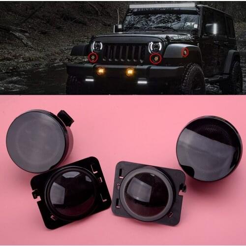 4Pcs Smoked LED Side Marker Turn Signal Light Lamp Car Fit for Jeep Wrangler JK 2007 2008 2009 2010 2011 2012 2013 2014 2015