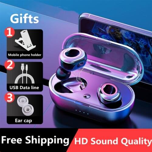Wireless Earphones TWS Bluetooth 5.0 Earphones Microphone Control 9D HIFI Mini In-Ear Earbuds Sport Waterproof Heasets HD Call