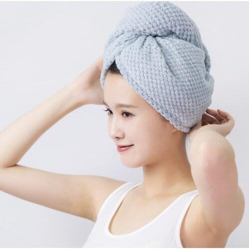 Dry Hair Cap Fast Drying Shower Towel Wrap Hat Bathroom Microfiber Hair Drying Quick Cap Turban Absorbent Bath Towels