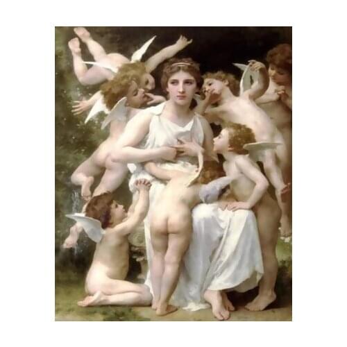 DIY 40X50 Oil Painting By Numbers Happy angels Paint by numbers On Canvas Home Decor Digital Painting chrismas