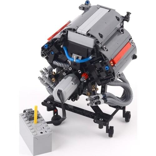 DIY MOC Compatible with MOC-5880 command V-8 engine 32 valves with pdf instruction