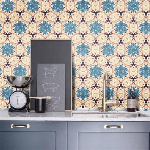 Home Decor Retro Vintage Tiles Stickers Bathroom Kitchen Washable Waterproof PVC Wall Stickers Art Wall Decals 20*23cm