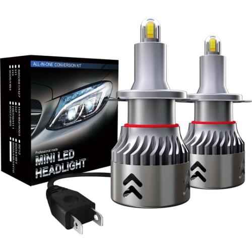 Latest 2pcs H7 LED Car Headlight 360 Degree CSP Chips 8 Sides 9600lm 60W Lampada Waterproof 6500K Canbus Mini Headlamp With Box