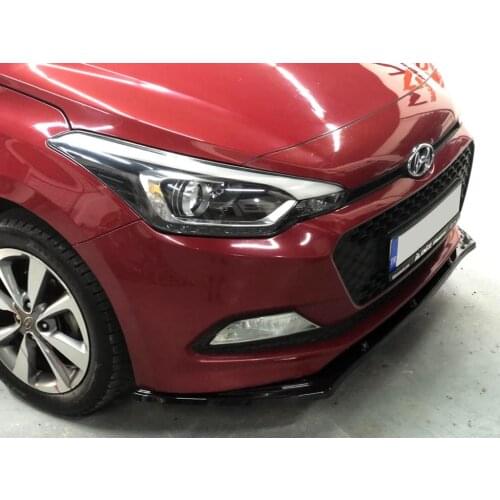Hyundai i20 2014+ Front Bumper Lip Attachment Gloss Black 3 Pcs