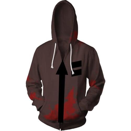 Cosplay Angels of Death Costume Isaac Foster Zack Sweatshirts European and 3D Printing zipper Jacket Hooded coat tops
