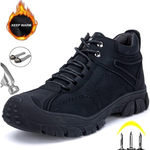 Nice Work Safety Shoes Indestructible Sneakers Work Shoes Vogue Men Steel Toe Shoes Hiking Boots Puncture-proof Industrial Shoes