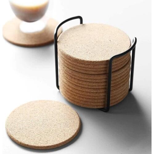 Round Cork Plain Coaster Coffee Wine Drink Tea Heat Insulation Cup Mat Pad Household Office Mat Non-Slip Tableware Kitchen Mat