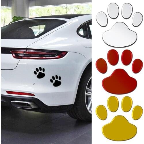 Car Sticker Cool Design Paw 3D Animal Dog Cat Bear Foot Prints Footprint 3M Decal Car Body Stickers Silver Gold Red Black