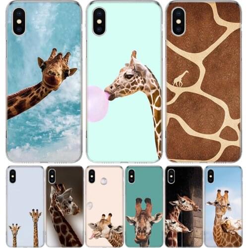 Giraffes Cute Animal Phone Case for Apple iphone 11 12 Mini Pro XR X Xs Max 7 8 6 6s Plus 7G 6G 5G 5S 5 SE + Customize Cover Coq