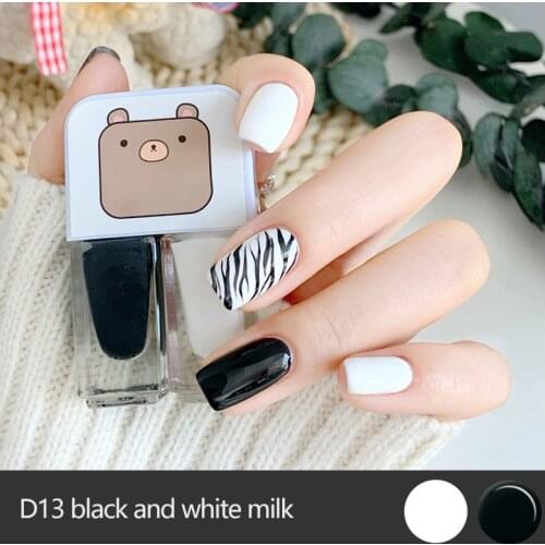 Fashion 2-color Water-based Nail Polish Free Baking Tearing Tasteless Nail Polish Long-lasting Quick-drying Nail DIY TSLM2