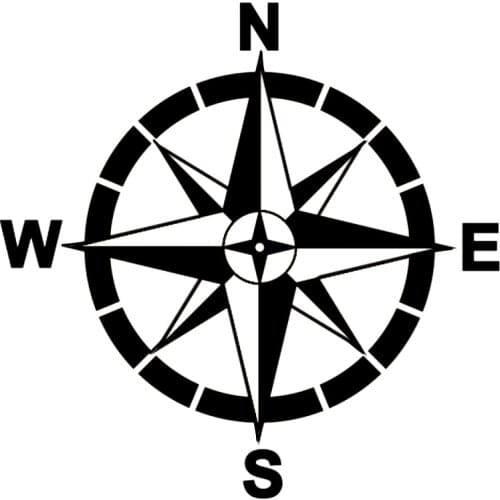 Fashion Compass Nautical Auto Ship Window Wall Sticker PVC Sail Anchor Boat High Quality Personality Creative Car Decal 15*15cm