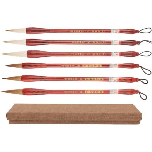3pcs Chinese Brush Pen Caligrafia Weasel Hair Calligraphy Brush Set Redwood Penholder Chinese Painting Brush Pen Tinta China