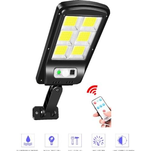 Tabular oblong 120LED Solar Motion Sensor Wall Light Outdoor Waterproof Garden Solar Street Lamp Garden emergency lighting remot