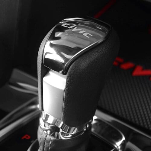 Stainless steel for Honda CIVIC 2016 2017 2018 2019 2020 Car Gear Shift Knob Sequins Cover Case Sticker car styling Accessories