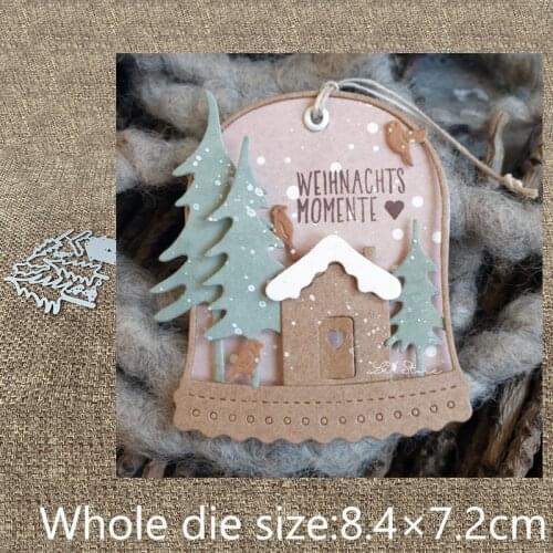 New Design Craft Metal stencil mold Cutting Dies house trees decoration scrapbook die cuts Album Paper Card Craft Embossing