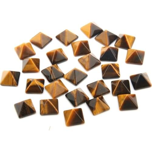 Natural Stone Cabochon Beads Faceted square shape No Hole Loose Beads For jewelry making DIY Ring necklace accessories