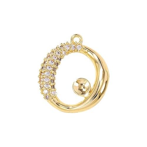 Factory Wholesale Gold Color Brass And Zircon Oval Charms Pendants Necklace And Bracelet Earring Diy Jewelry Accessories