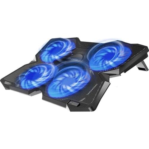 Zezzio 4 Fan Gaming Laptop Cooler Ultra Quiet Notebook Cooling Pad Portable Adjustable Laptop Stand for 12-17 Inch Notebook
