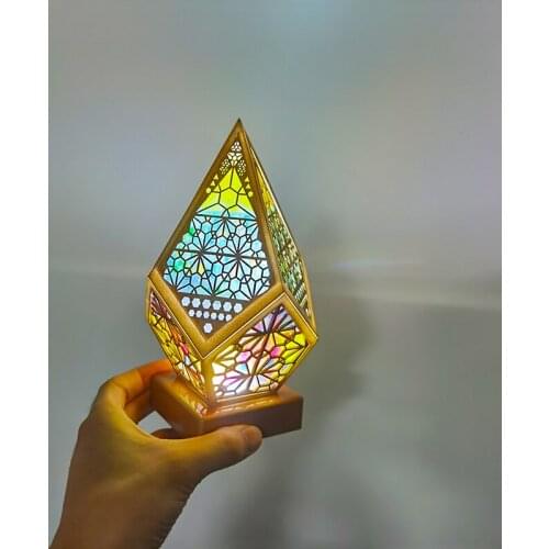 Polar Star Large Floor Lamp Colorful Diamond Bohemian Lights Night Decorative LED Night Light Arts Crafts Table Lamps Home Decor