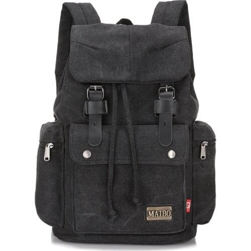 Casual outdoor travel backpack for boys, canvas backpack, large-capacity schoolbag for female middle school students