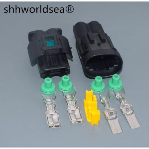 Shhworldsea 1 Set 1544334-1 1544317-1 2 Pin Male Female Waterproof Fan Motor Plug Nissan Auto Sensor Connector