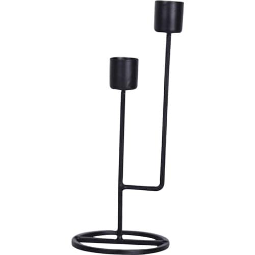 Nordic Candle Holder Double Head Romantic 3D Geometric Candlestick Table Decor