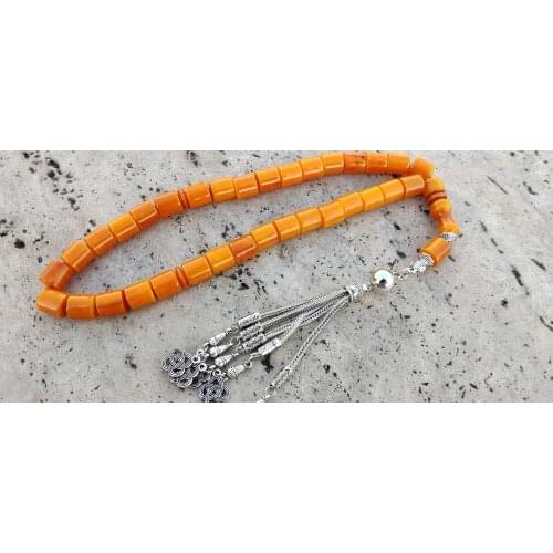 Tasbih Ottoman Faturan German Cherry Amber Sandalous Misbaha Rosary Free Shipping #35A