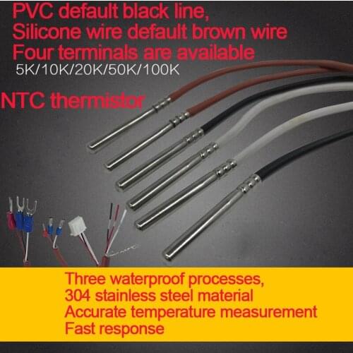 NTC 10K Thermistor Waterproof Pt100 Temperature Sensor 5k20k50k100k Thermal Resistance Temperature Control Probe