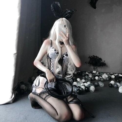 Tops Brocade Belt Fashion DropShipping Rabbit Girl Sexy Costumes Lace Erotic Women Maid Cosplay Bustier Lingerie