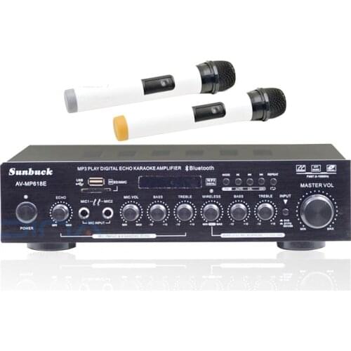 KYYSLB 2019 Built-in Bluetooth Amplifier HiFi Home High Power Bass Professional Stage KTV Speaker AV-MP618BT E Amplifiers