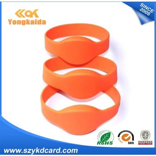 Yongkaida 13.56MHZ colorful RFID silicone wristband customized waterproof sport