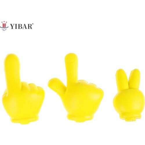 Yellow Cute Victory Finger Car Antenna Topper Eva Decorative Car Topper Balls