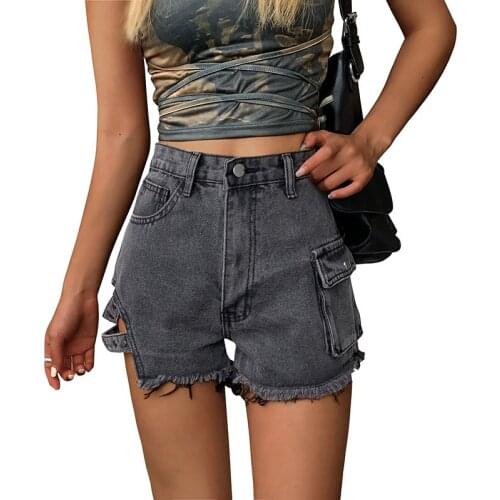 Shorts Jeans Feminino Denim Shorts Jeans Woman High Waist Streetwear Women Shorts Summer Fashion Fur-Lined Booty Ripped Jeans