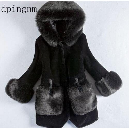 Winter Luxury Faux Fox Fur Coat Slim Long Black Red Blue Faux Fur Jacket Women Fake Fur Coats manteau